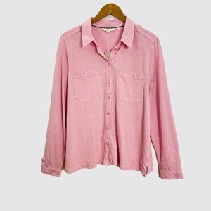 Boden Button Front Cotton Jersey Blouse Top